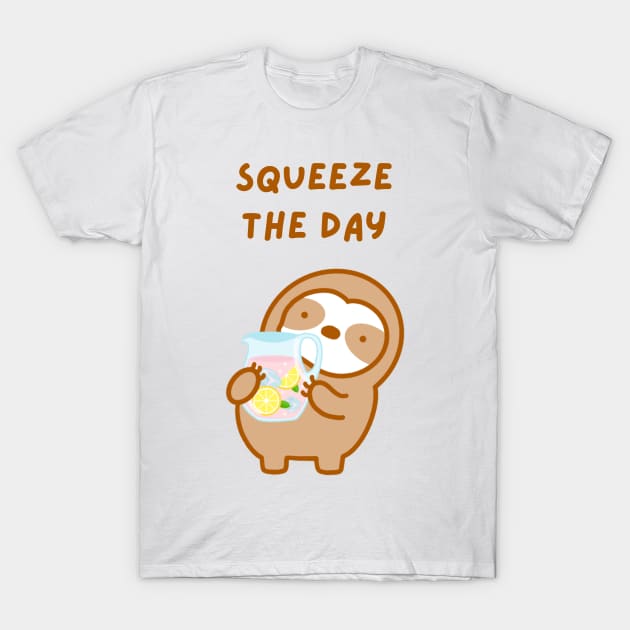 Squeeze the Day Pink Lemonade Sloth T-Shirt by theslothinme